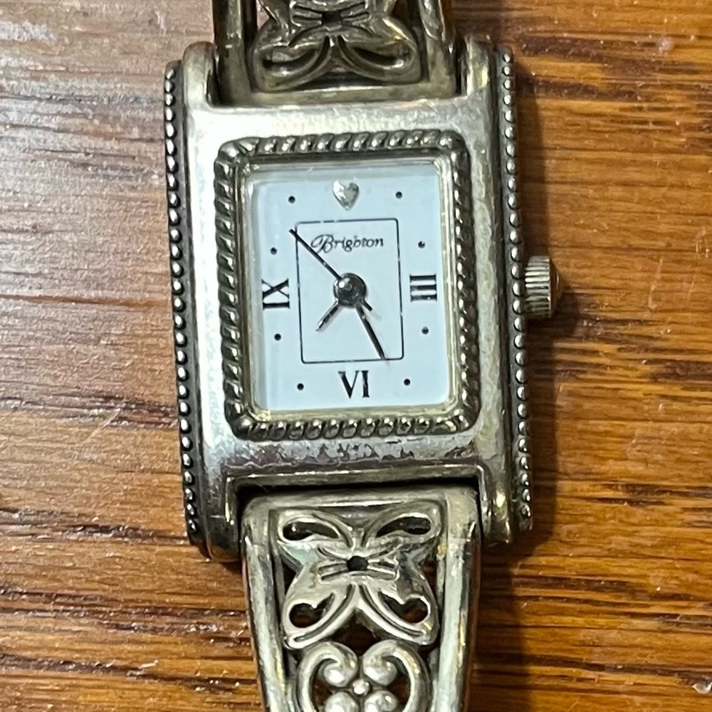 Brighton Silver Watch with Intricate Design